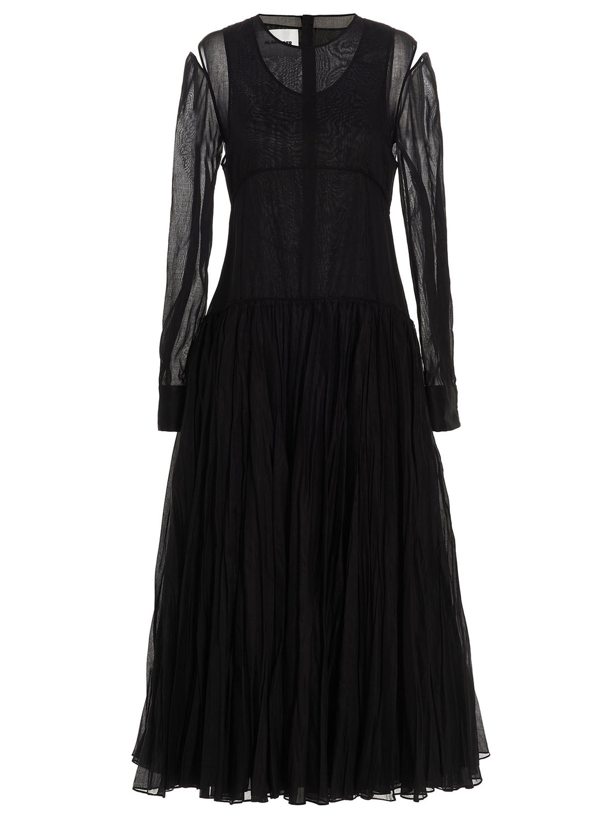 Jil Sander Pleated Skirt Dress Black