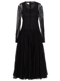 Jil Sander Pleated Skirt Dress Black