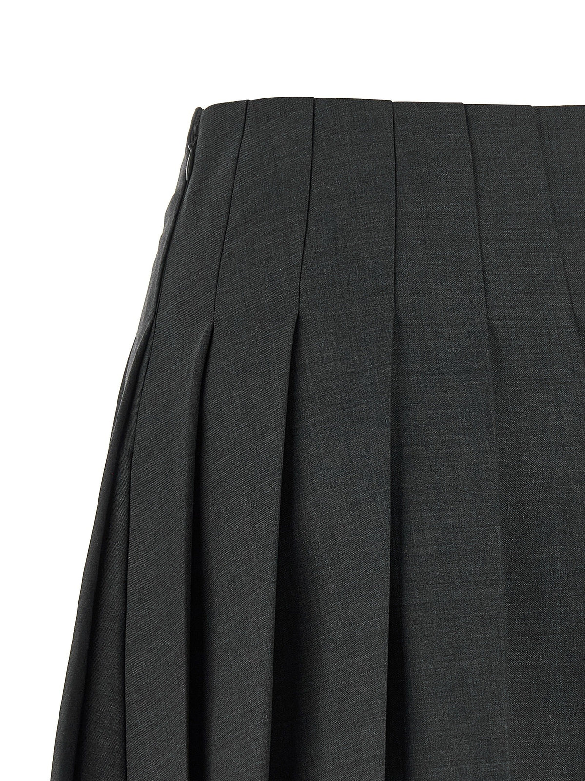 self-portrait Pleated Skirt Grey