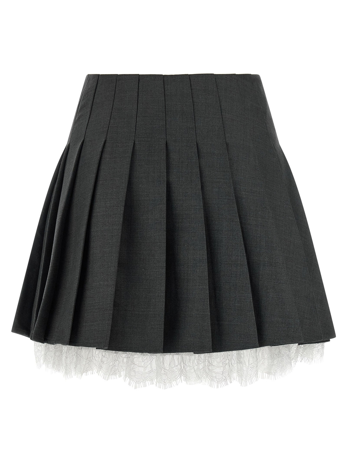 self-portrait Pleated Skirt Grey