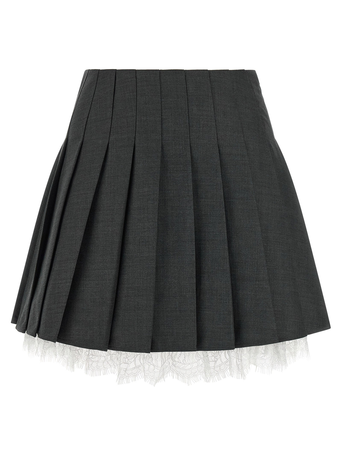 self-portrait Pleated Skirt Grey