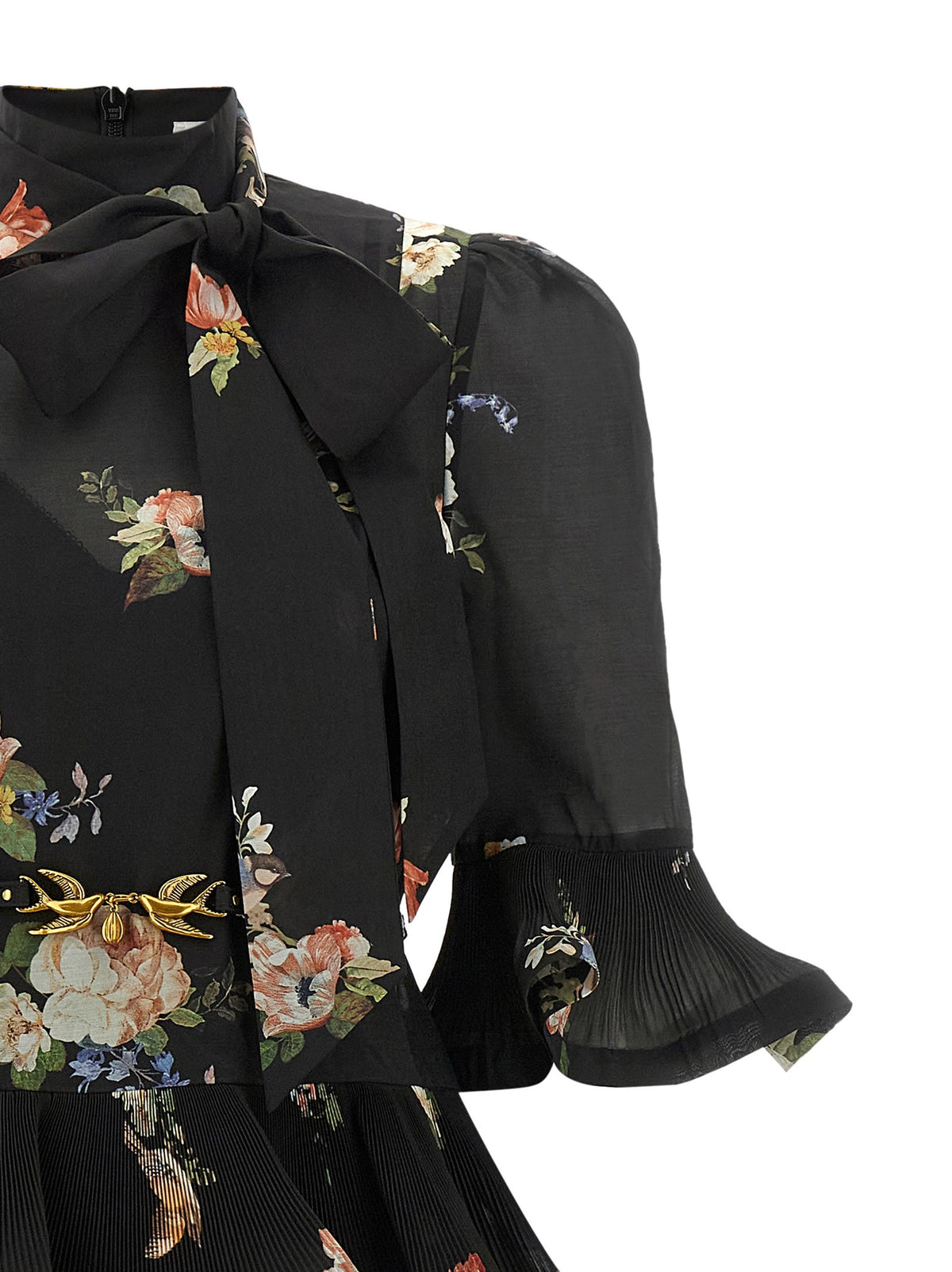 Zimmermann Pleated Sleeved Dress Black