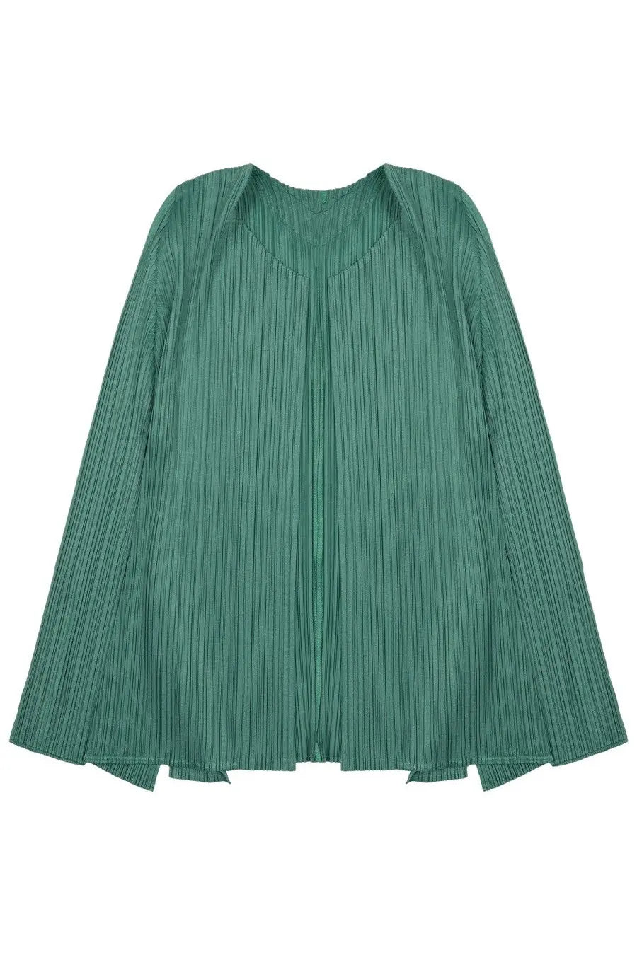 Pleats Please Issey Miyake Women's Cardigan Plissettato Green