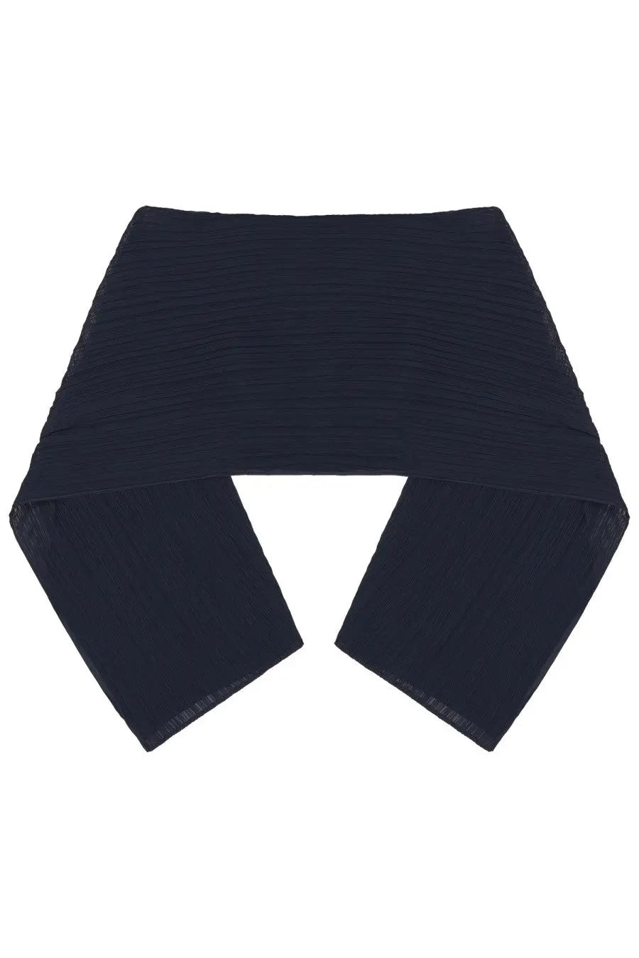 Black pleated scarf with soft flowing texture and neatly finished edges from pleats please issey miyake mujer junio stole