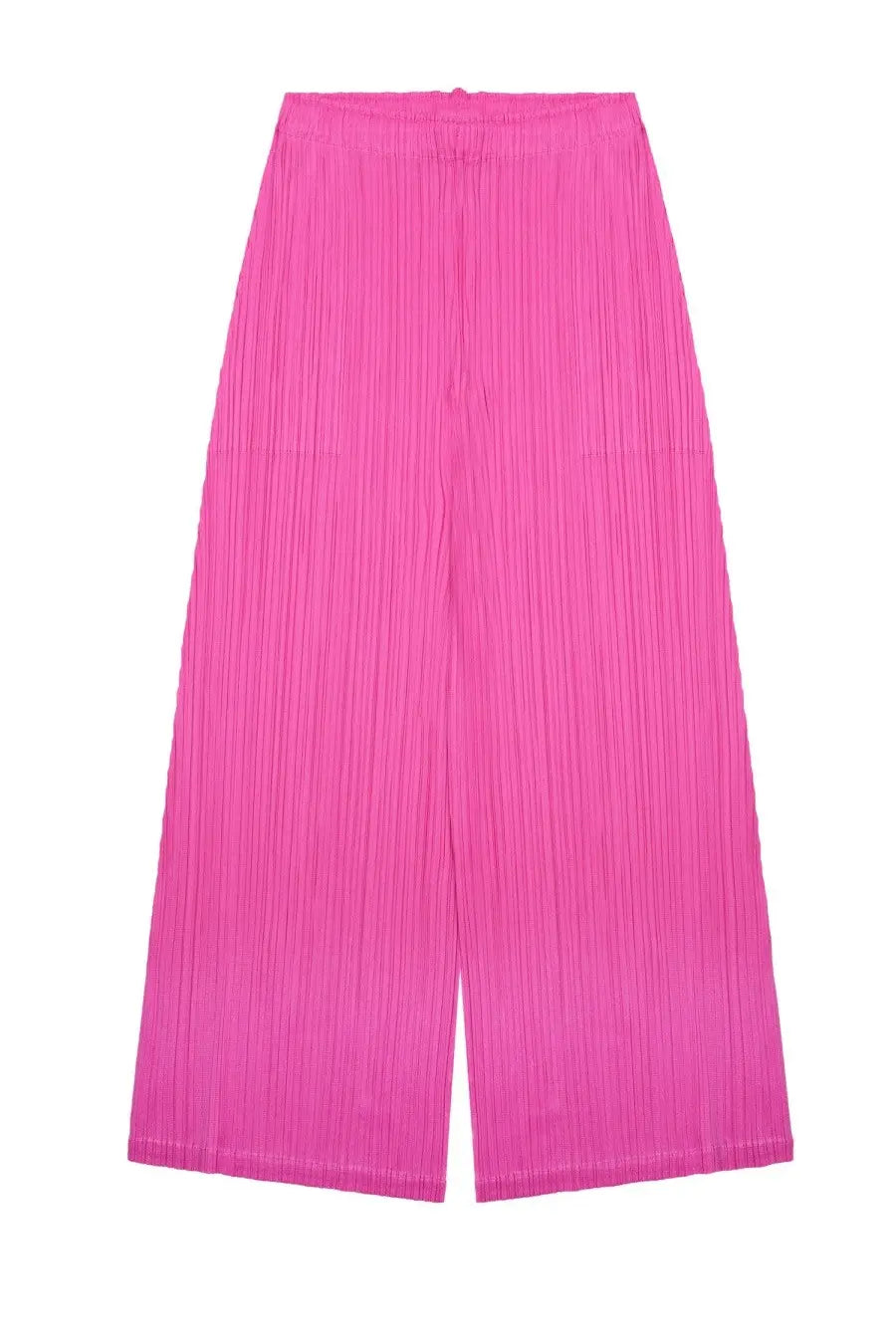 Bright pink high waist pleated wide-leg trousers by pleats please issey miyake with straight-cut legs
