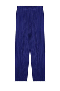 Pleats please issey miyake women’s royal blue pleated pants with structured modern design in lightweight fabric