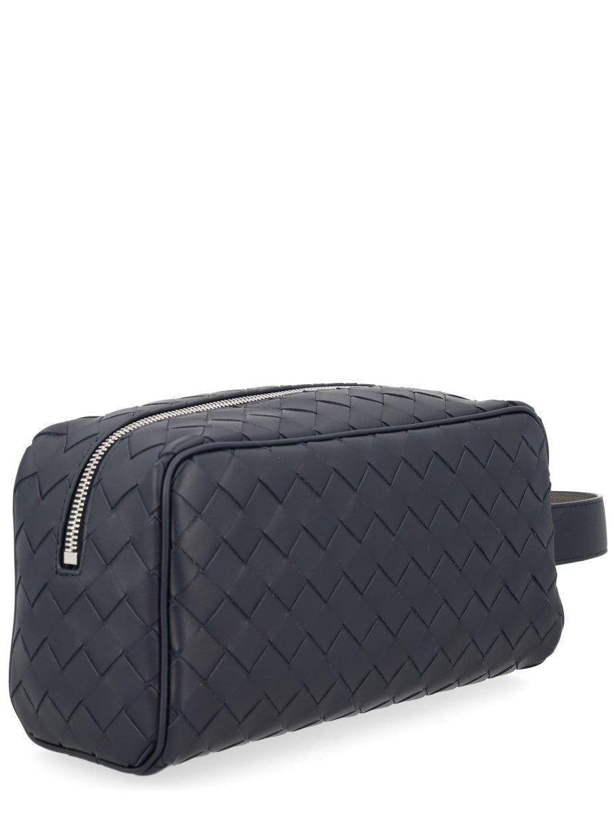 Bottega Veneta Men's Pochette Con Motivo Intrecciato Black