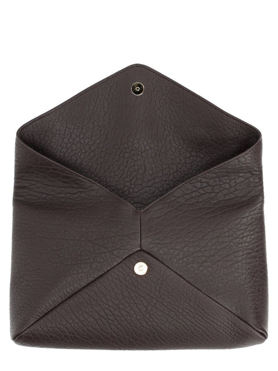 Saint Laurent Women's Pochette Envelope Cassandre Large Brown