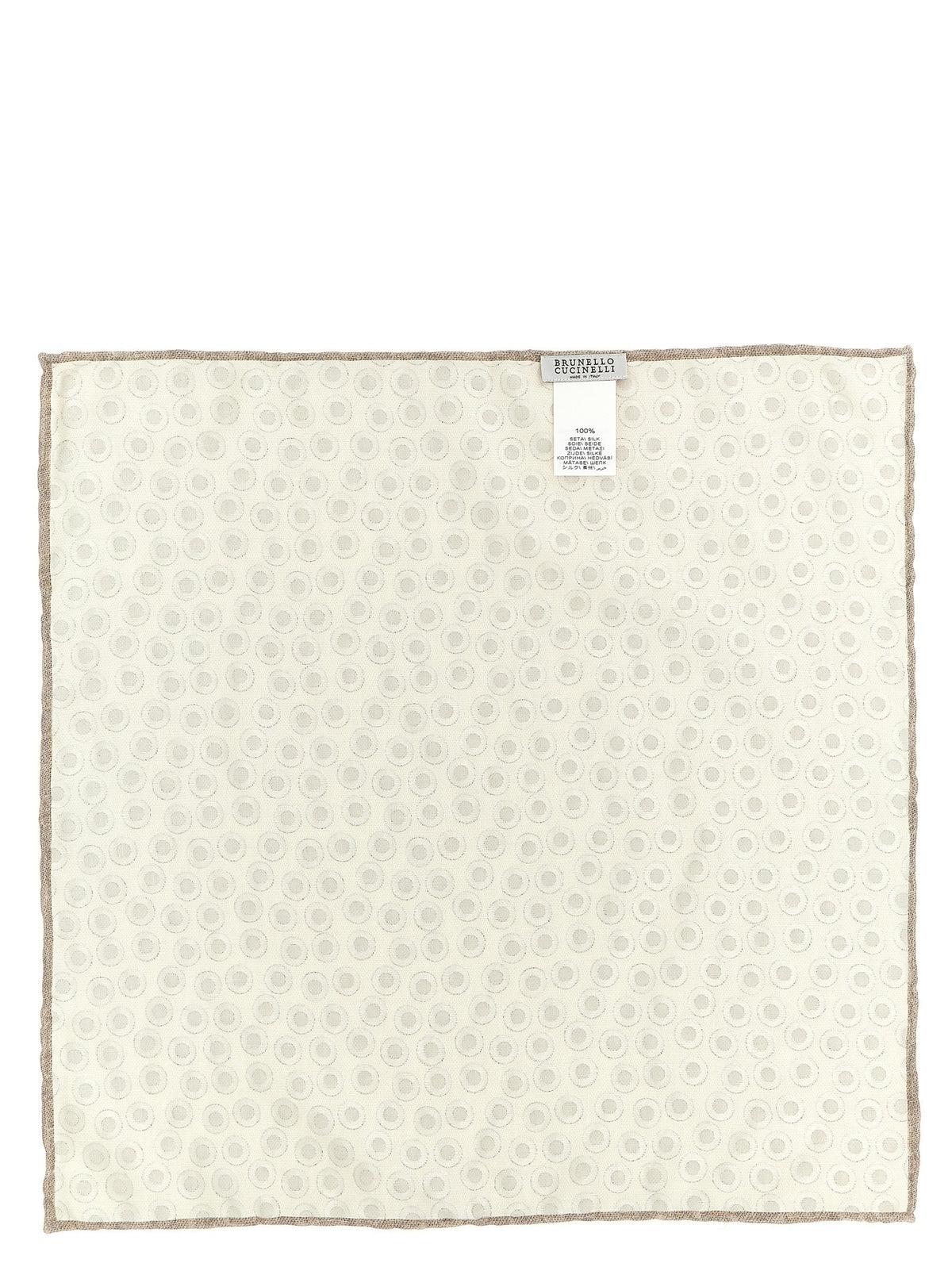 Brunello Cucinelli Polka Dot Pocket Clutch Bag Beige