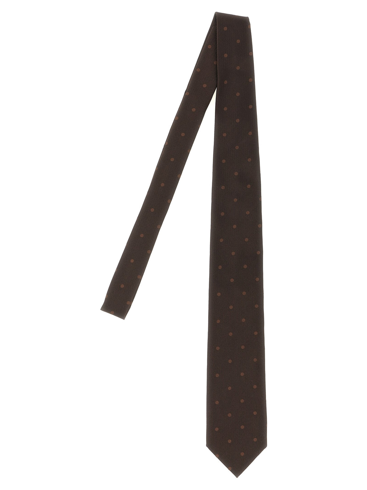 Tom Ford Polka Dot Silk Tie Brown