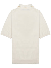Luigi Gentile Men's Polo Capri in Crochet DI Cotone White