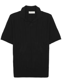 Luigi Gentile Men's Polo Capri in Maglia DI Cotone Black
