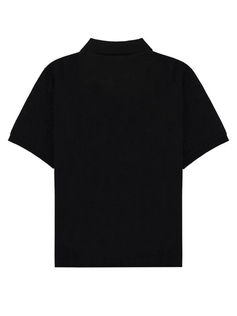 Saint Laurent Men's Polo Cassandre in Cotone Black