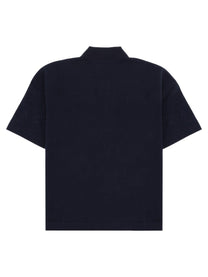 Saint Laurent Men's Polo Cassandre in Piqué Di Cotone Blue