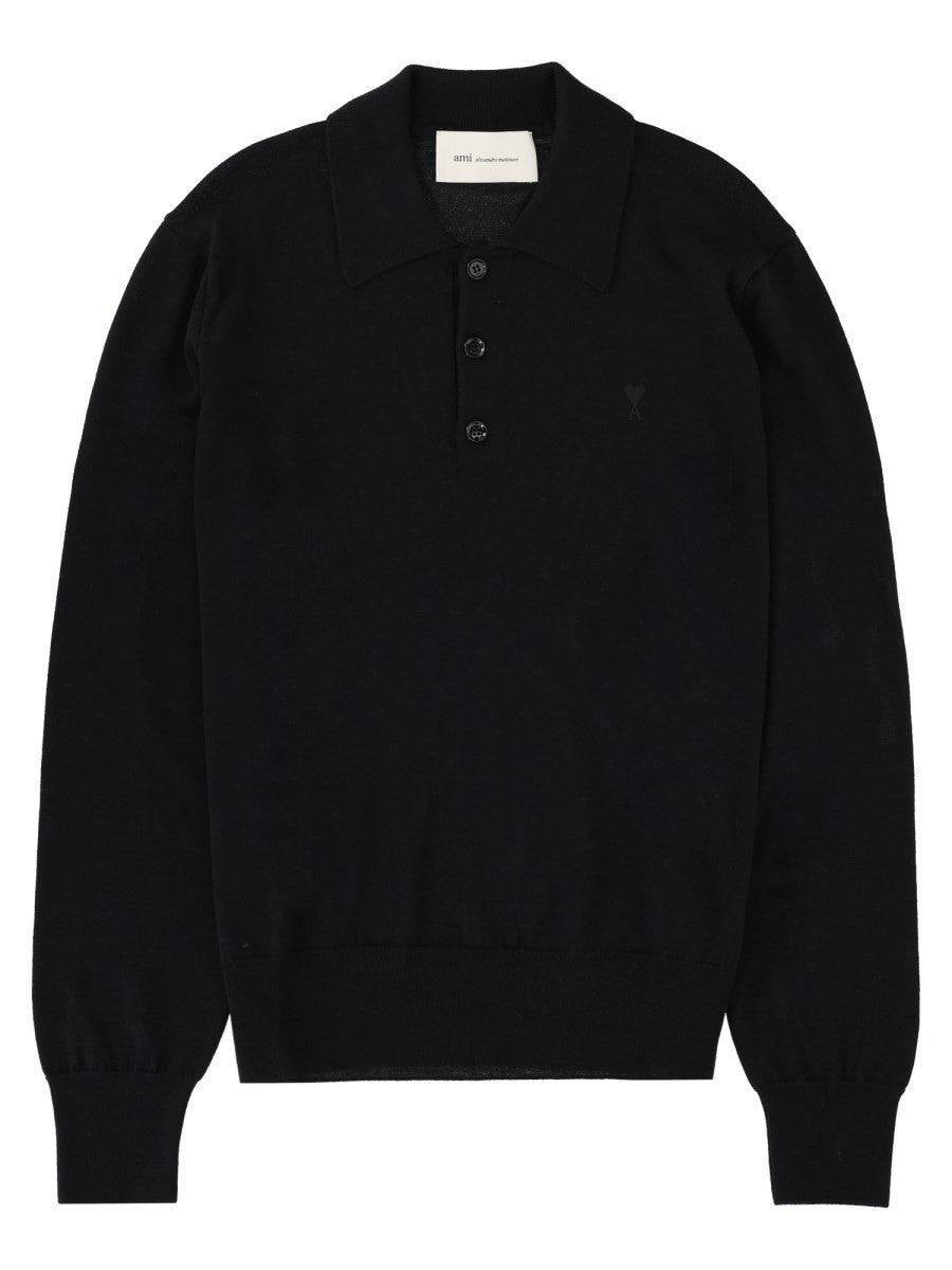 Ami Paris Men's Polo Black