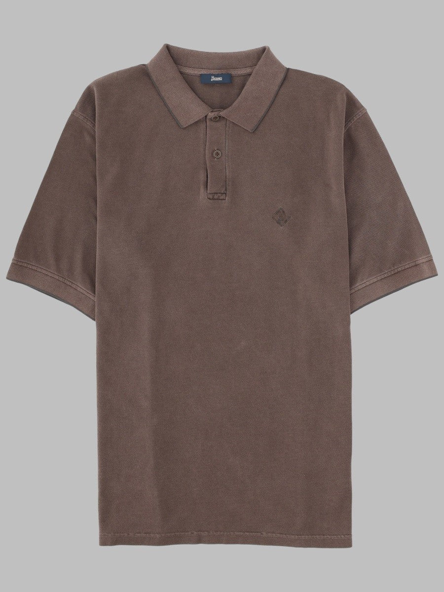 Herno Men's Polo Con Brown
