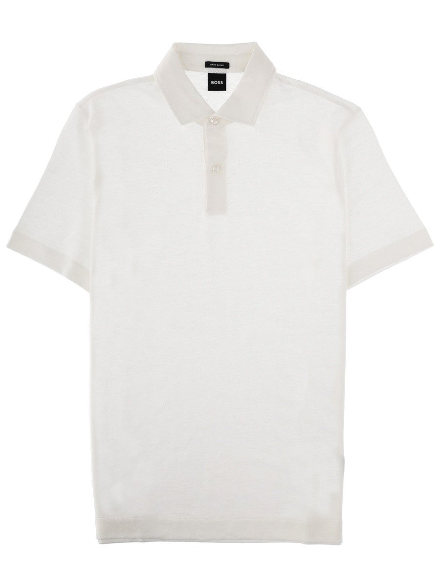 BOSS Men's Polo Press White