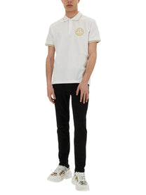 Versace Jeans Couture Men's Polo in Cotone Con Emblem White