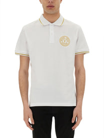 Versace Jeans Couture Men's Polo in Cotone Con Emblem White