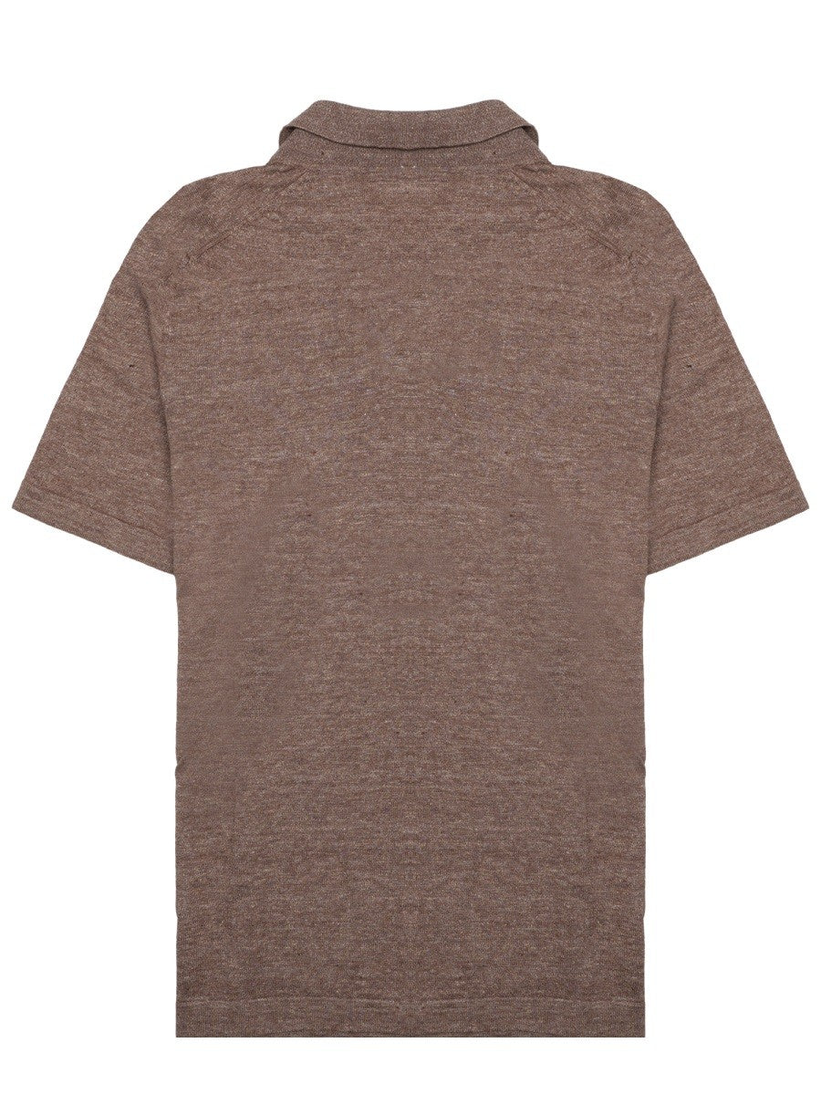 Luigi Gentile Men's Polo in Cotone Brown