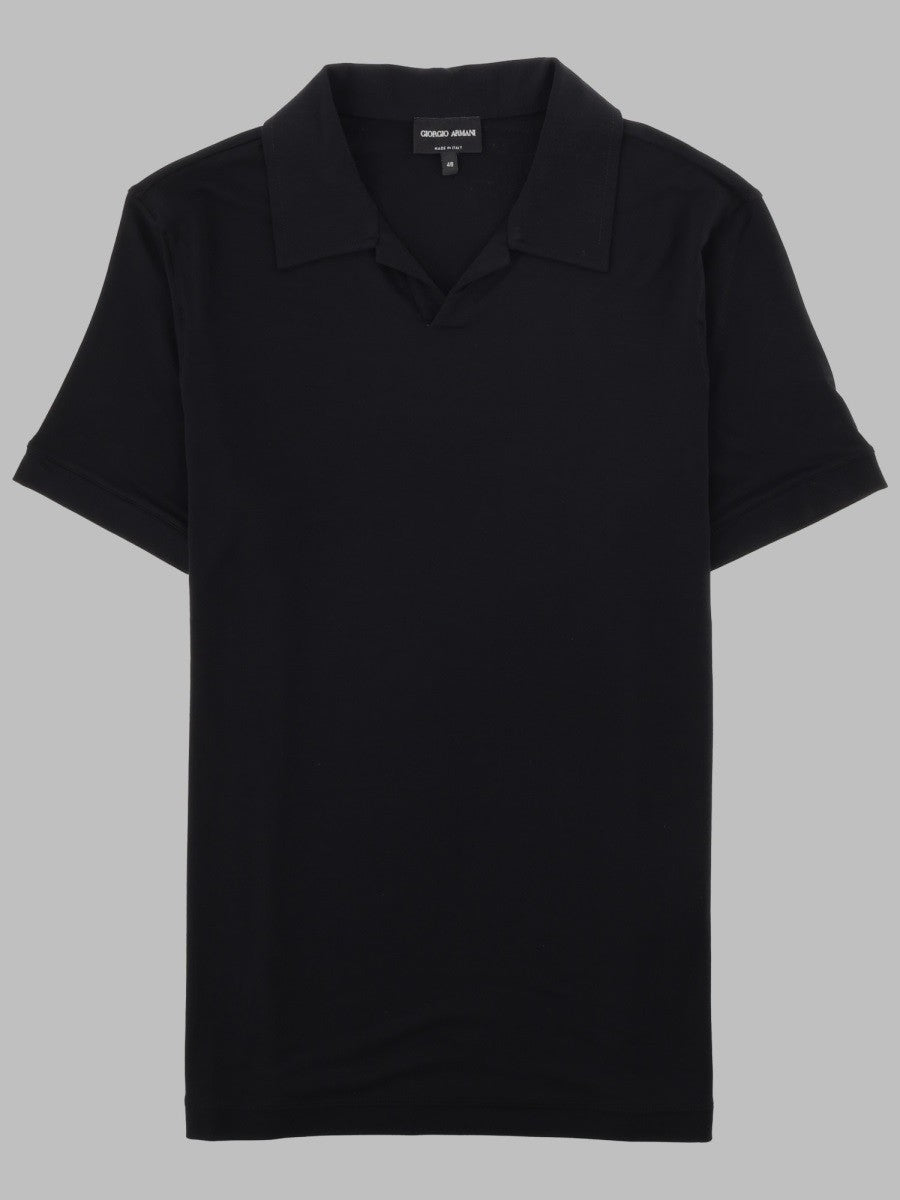 Giorgio Armani Men's Polo in Jersey DI Viscosa Stretch Black