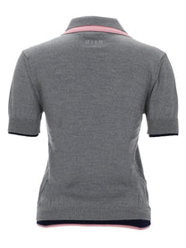 MSGM Women's Polo in Lana Con Doppio Bordo Grey