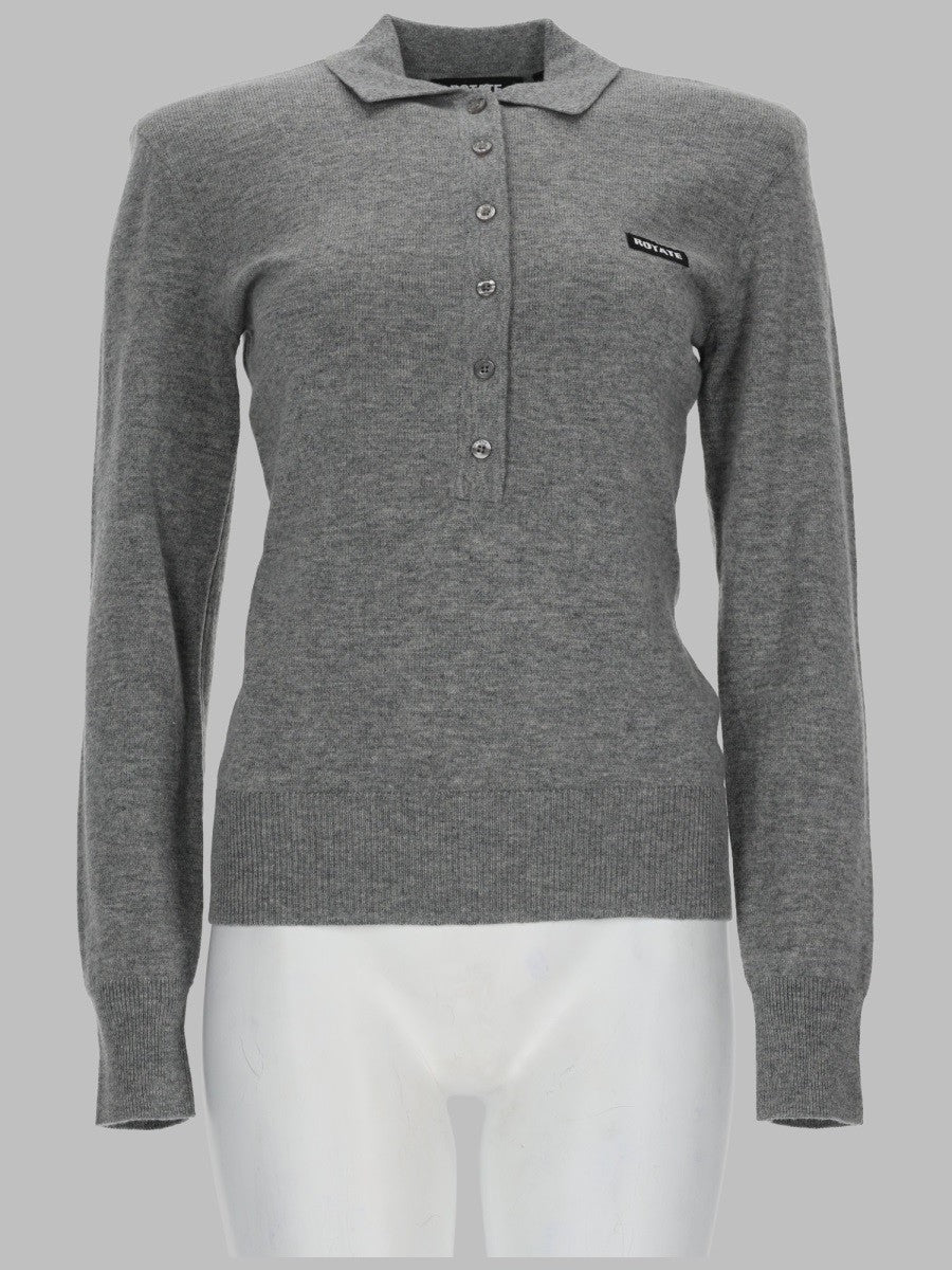 Rotate Women's Polo in Lana Merino Cashmere Grey