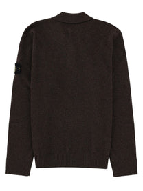 Stone Island Men's Polo in Maglia Con Patch Brown
