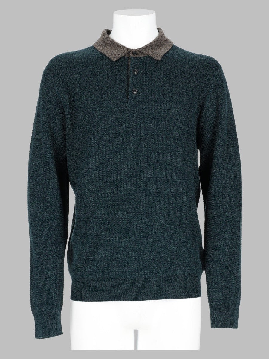 Paul Smith Men's Polo in Maglia Di Lana Misto Seta Green