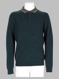 Paul Smith Men's Polo in Maglia Di Lana Misto Seta Green