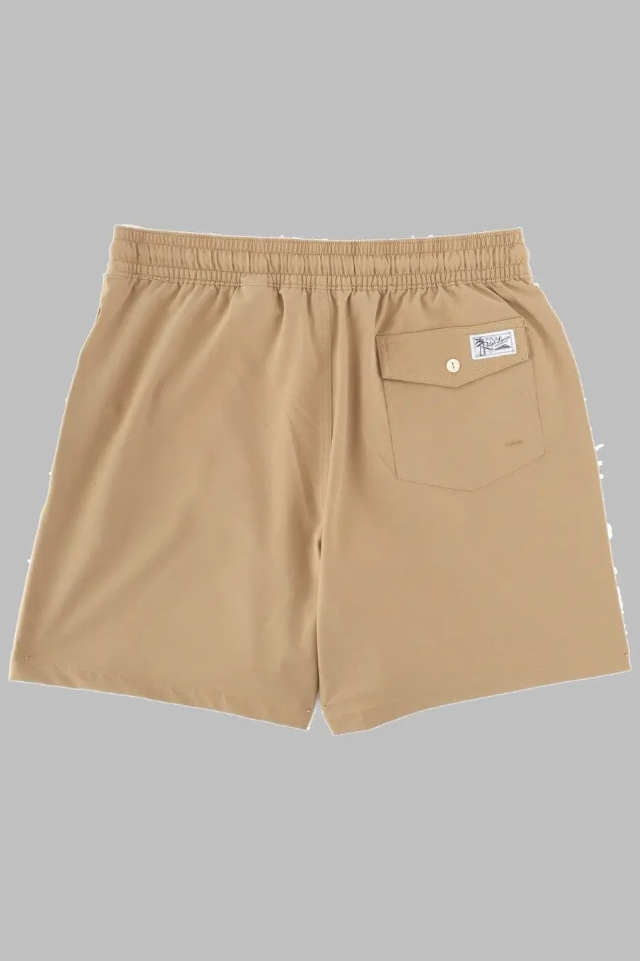 Beige cotton polo ralph lauren men’s costume da bagno con beige shorts with elastic waistband and back pocket with button closure