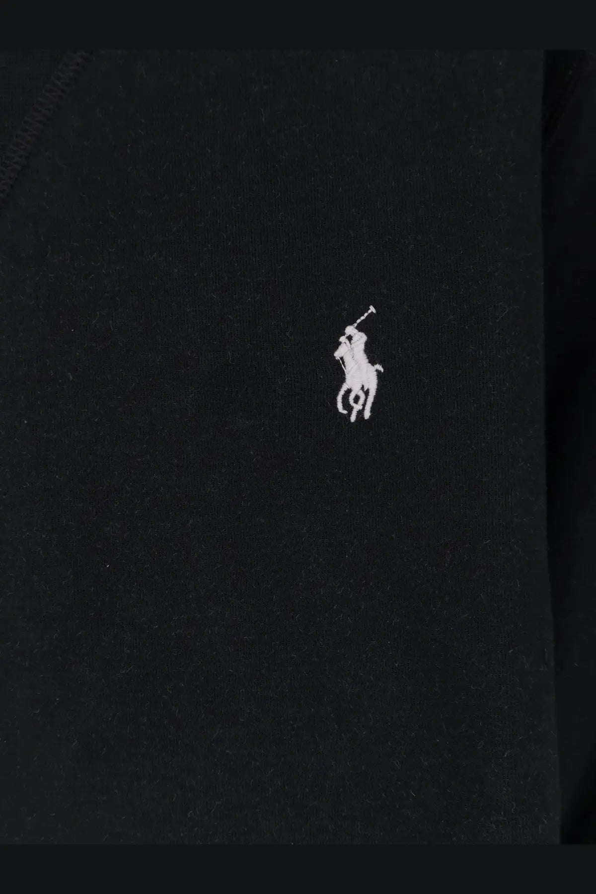 Black Polo Ralph Lauren men’s cotton blend sweatshirt with white embroidered polo player logo on front