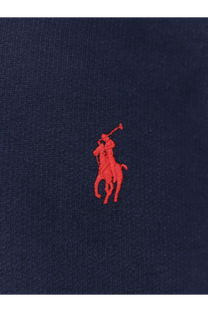 Navy blue polo ralph lauren cotton blend sweatshirt with vibrant red embroidered ralph lauren logo on front