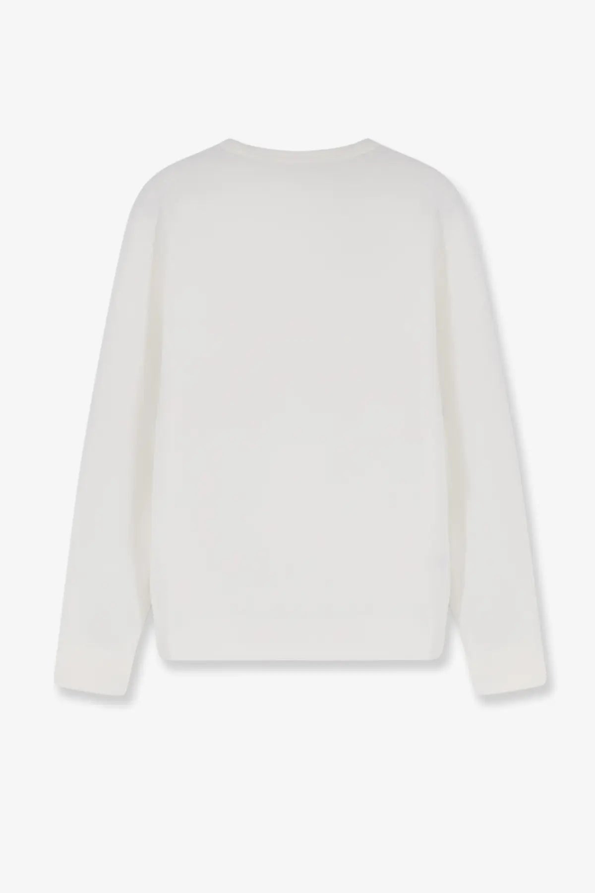 Polo Ralph Lauren men’s white cotton blend sweatshirt with soft off-white knit fabric and ribbed cuffs in relaxed fit