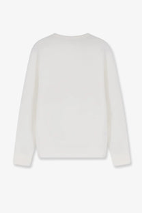 Polo Ralph Lauren men’s off-white cotton blend sweatshirt with relaxed fit and ribbed cuffs in a soft knit design