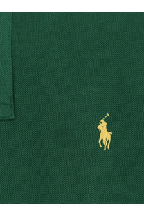 Green polo ralph lauren men’s cotton polo shirt with gold embroidered logo in classic style