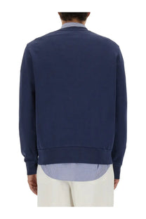 Navy blue cotton jersey bomber jacket with ribbed cuffs and hem from Polo Ralph Lauren men’s collection