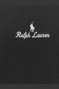 Black polo ralph lauren men’s cotton shirt with white embroidered polo player logo and cursive brand name