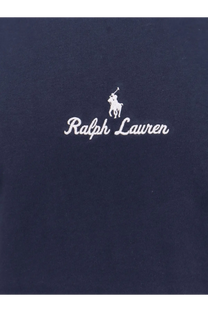 Navy blue Polo Ralph Lauren men’s cotton polo shirt with white embroidered logo and horse and jockey emblem