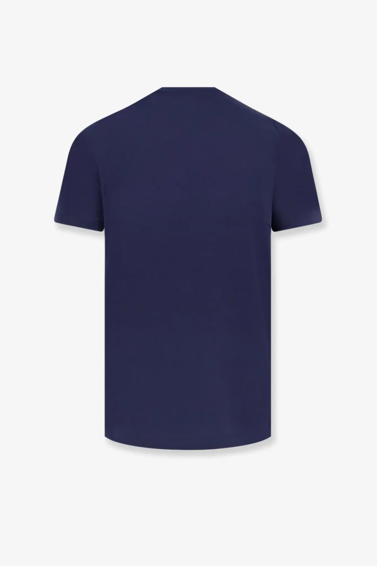 Navy blue short-sleeved cotton t-shirt by polo ralph lauren for men with classic fit and breathable fabric
