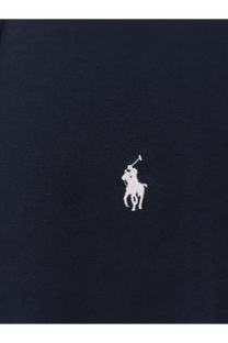 Navy blue cotton Polo Ralph Lauren men’s polo shirt with white embroidered logo on the front
