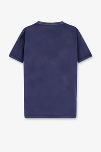 Navy blue short-sleeved cotton t-shirt with crew neck and minimalist design from Polo Ralph Lauren men’s collection