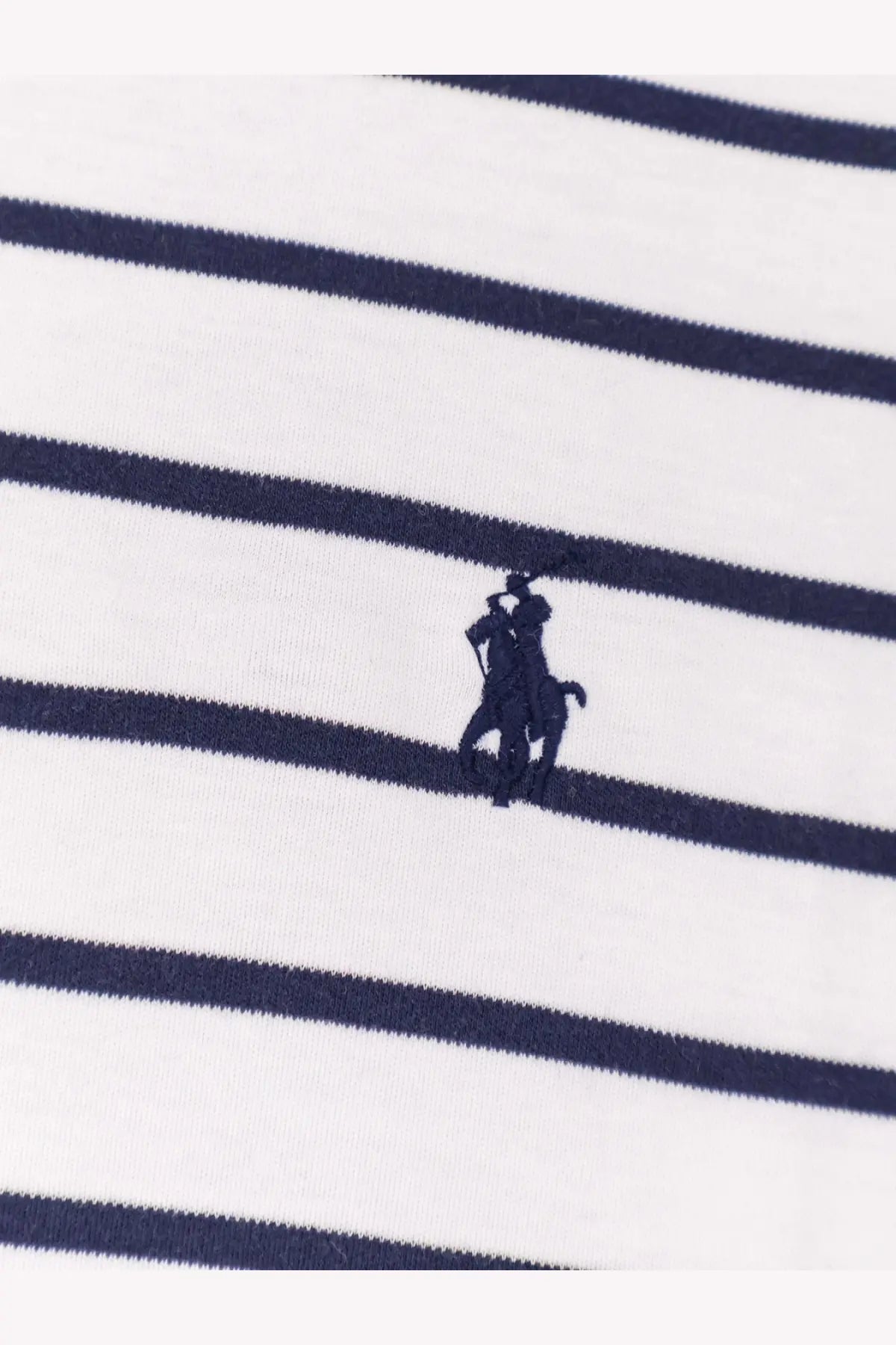 Polo Ralph Lauren men’s cotton shirt white with white and navy blue stripes and small embroidered logo