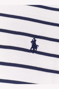 Polo Ralph Lauren men’s cotton shirt white with white and navy blue stripes and small embroidered logo