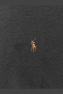 Polo Ralph Lauren men’s dark gray cotton t-shirt with small red white and brown embroidered polo player logo