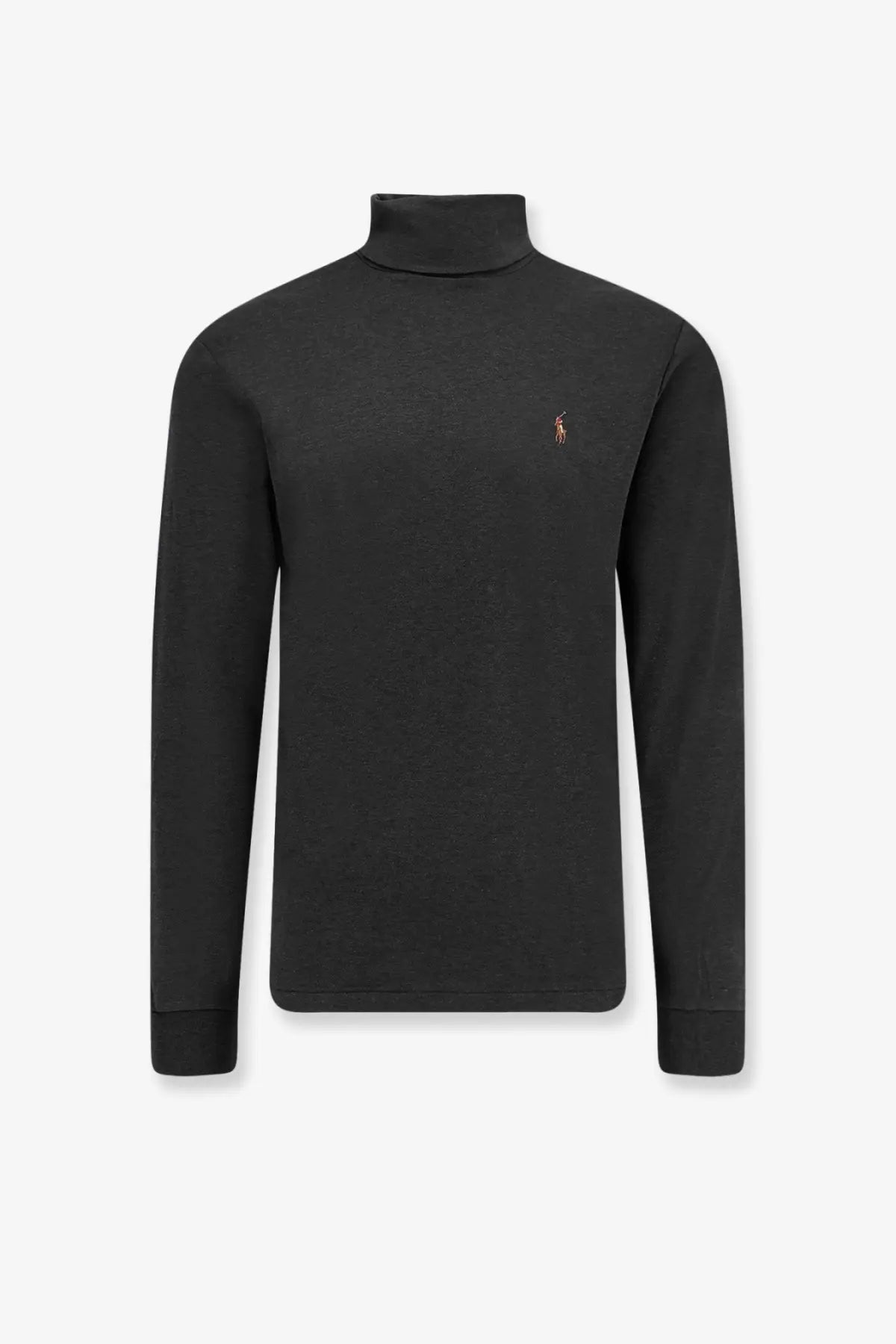 Polo ralph lauren men’s black cotton long-sleeved turtleneck sweater with embroidered polo player logo on chest