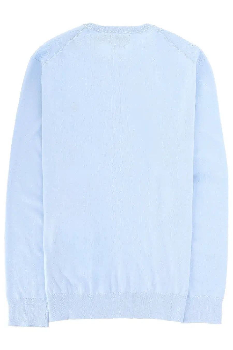 Polo ralph lauren men’s light blue long-sleeved sweater with ribbed cuffs in a simple solid color design