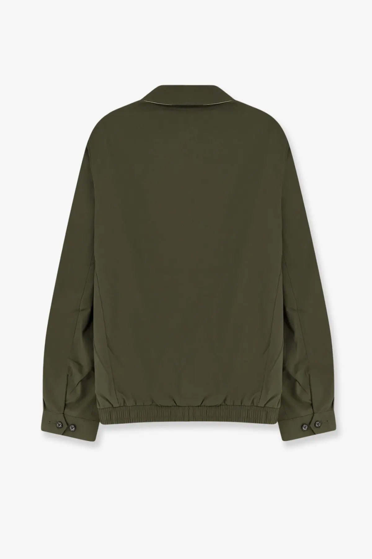 Polo Ralph Lauren men’s olive green bomber jacket made from recycled material with ribbed hem and contrast stitching collar