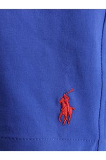 A vibrant royal blue polo shirt with a classic red embroidered Ralph Lauren logo for men