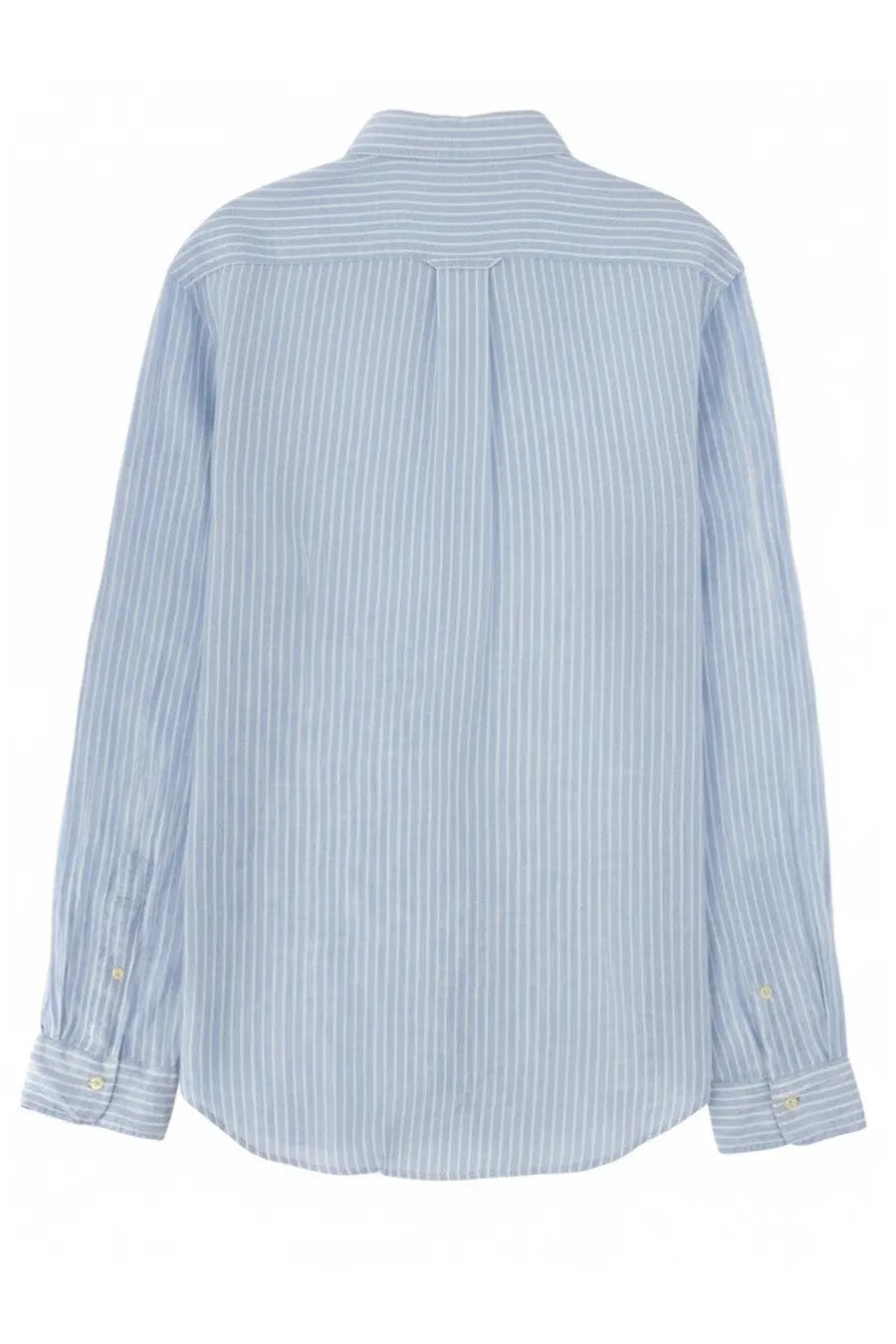 Polo Ralph Lauren men’s light blue and white striped long-sleeved button-down shirt with classic collar